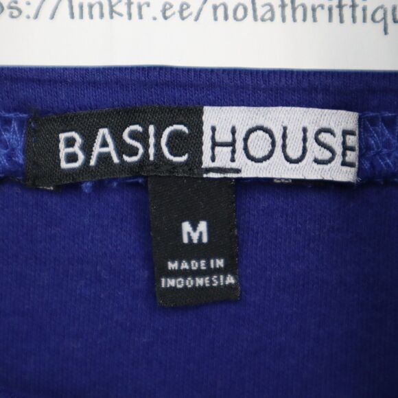 Basic House Skirt Womens M Blue Straight Pencil Knit Solid Elastic Waist Pull On - Picture 2 of 14